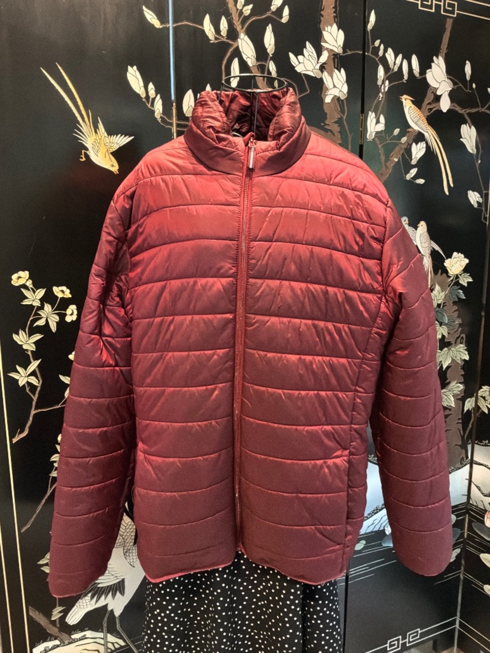 Goodfellow & Co Men's Lightweight Puffer Jacket Maroon Size Large Water Resistan
